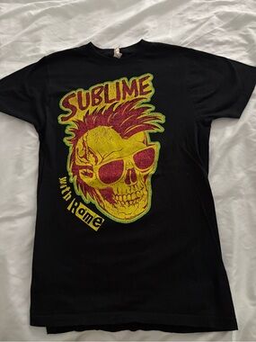 Vintage Sublime with Rome Graphic Band Tee - Yellow & Red Skull